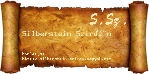 Silberstein Szirén névjegykártya